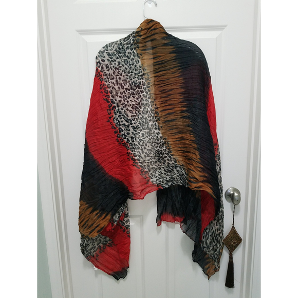 Leopard Prints Tye Dyed Scarf Wraps - Picture 6 of 6